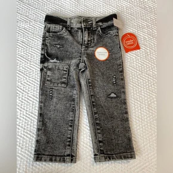 wonder nation Bottoms Nwt Wonder Nation Boys Grey Jeans 2t